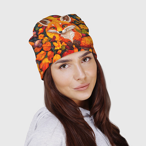 Шапка Лисенок в осенних листьях / 3D-принт – фото 2