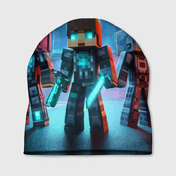 Шапка Minecraft - ai art neon glow