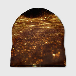 Шапка Золотистые крупицы на черном, цвет: 3D-принт