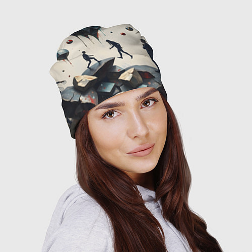 Шапка Сюрреалистичные люди и камни / 3D-принт – фото 2