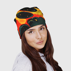 Шапка Оранжевые разломы текстура, цвет: 3D-принт — фото 2