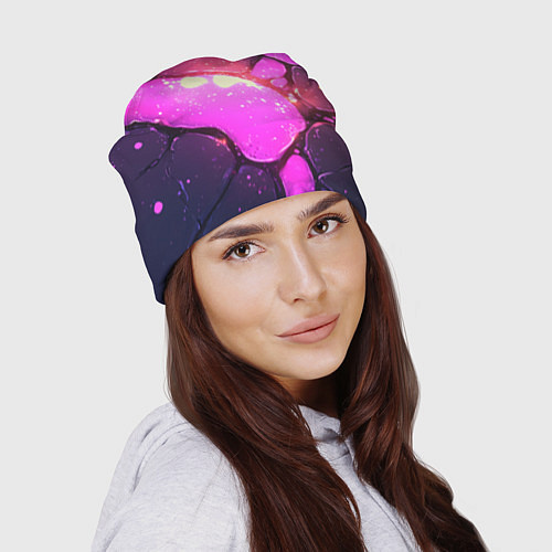 Шапка Розовая текстура разлом плит / 3D-принт – фото 2
