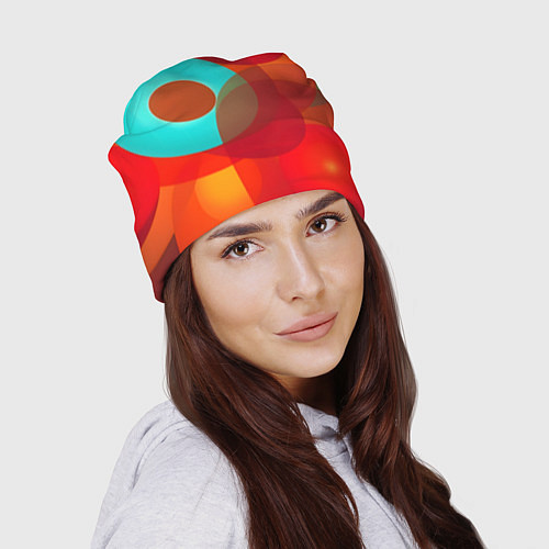 Шапка Оптическая абстракция с кругами / 3D-принт – фото 2