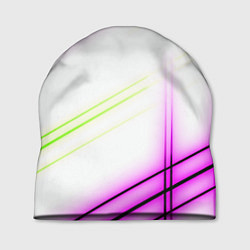 Шапка Green white pink line, цвет: 3D-принт