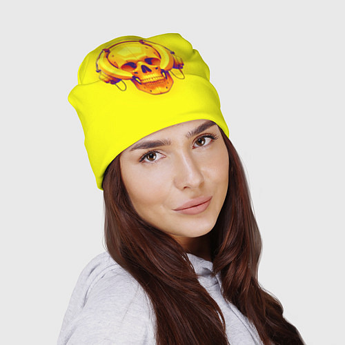 Шапка Yellow bananas skull - cyberpunk / 3D-принт – фото 2
