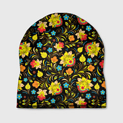 Шапка Хохлома цветы, цвет: 3D-принт