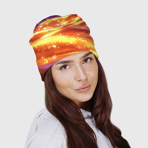 Шапка Золотая волнистая текстура / 3D-принт – фото 2