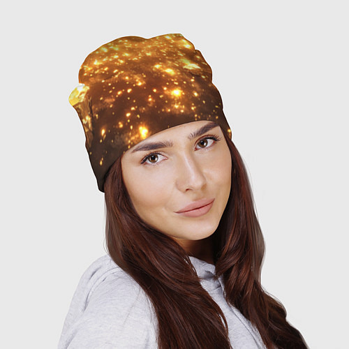 Шапка Золотые блестки потертая текстура / 3D-принт – фото 2