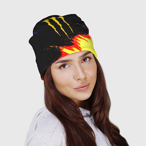 Шапка Monster energy огненные краски / 3D-принт – фото 2