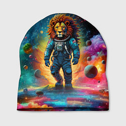 Шапка Лев бравый космонавт - неоновый космос, цвет: 3D-принт