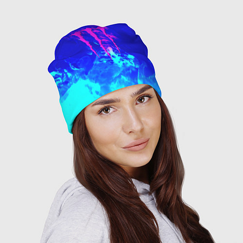 Шапка Monster energy дым неоновый / 3D-принт – фото 2