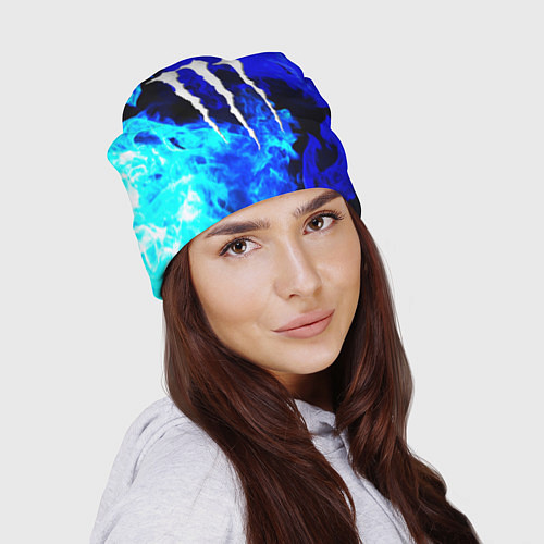 Шапка Monster energy синий дым / 3D-принт – фото 2