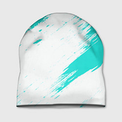 Шапка Color white light blue