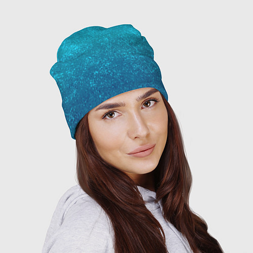 Шапка Лазурный голубой текстурный градиент / 3D-принт – фото 2