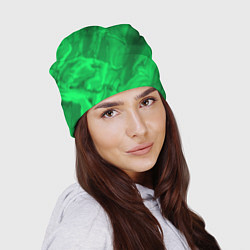 Шапка Зелёный малахитовый абстракция камень, цвет: 3D-принт — фото 2