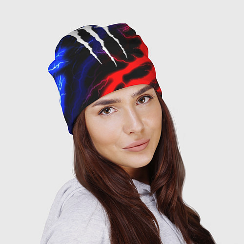 Шапка Monster energy молнии неон / 3D-принт – фото 2