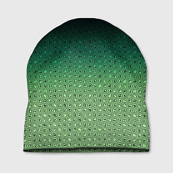 Шапка Чёрно-зелёный градиент с узором, цвет: 3D-принт