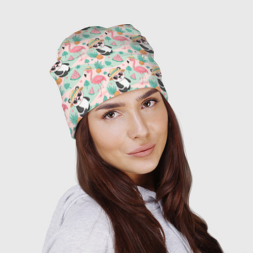 Шапка Панда фламинго лето ананас / 3D-принт – фото 2