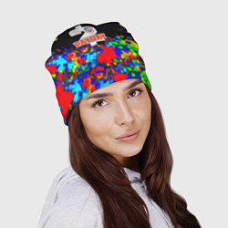 Шапка Payday2 неоновые краски, цвет: 3D-принт — фото 2
