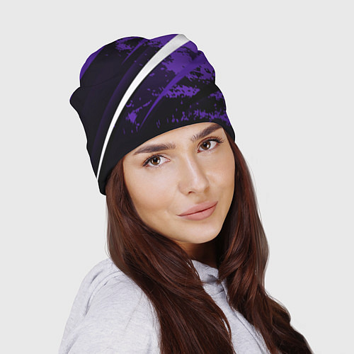 Шапка Color black purple line / 3D-принт – фото 2