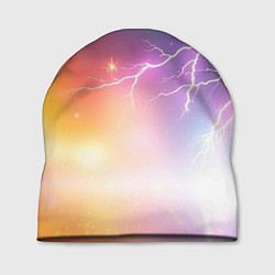 Шапка Магический фон с молниями и звездами, цвет: 3D-принт