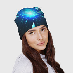 Шапка Неоновый космический взрыв на светлом фоне, цвет: 3D-принт — фото 2