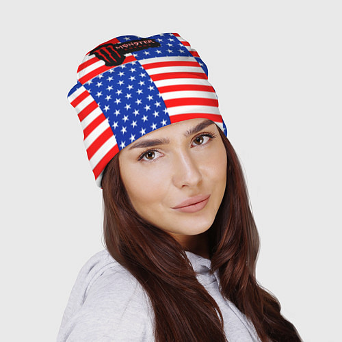 Шапка Monster energy usa pattern / 3D-принт – фото 2