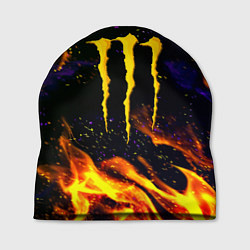 Шапка Monster energy лого в огне, цвет: 3D-принт