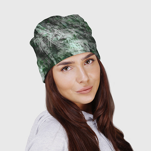 Шапка Абстракция - grey emerald rock / 3D-принт – фото 2