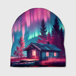Шапка Лиловое сияние над лесом, цвет: 3D-принт