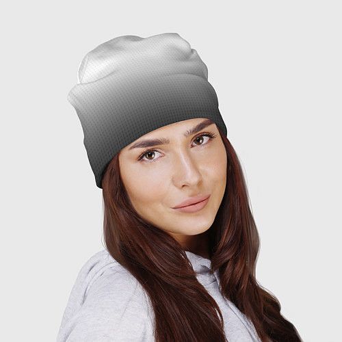 Шапка Из белого в чёрный градиент с точками / 3D-принт – фото 2