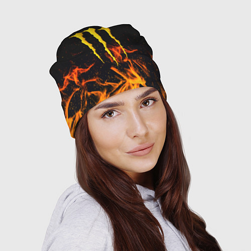 Шапка Monster energy orange fire / 3D-принт – фото 2