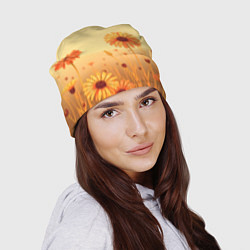 Шапка Цветы на закате, цвет: 3D-принт — фото 2