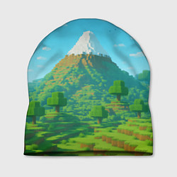 Шапка Пейзаж Minecraft с горой со снежной шапкой