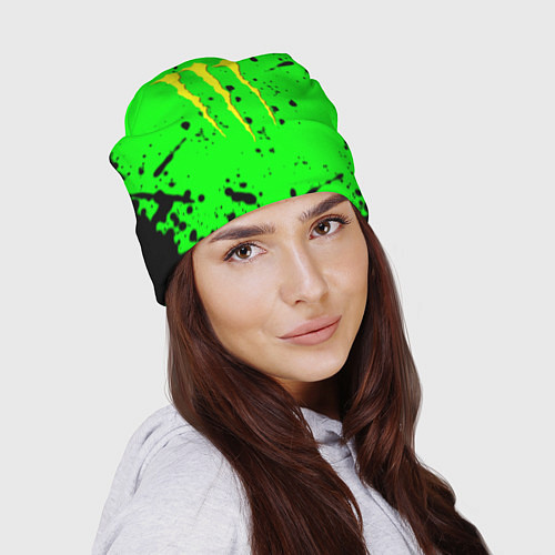 Шапка Monster energy кислотные брызги / 3D-принт – фото 2