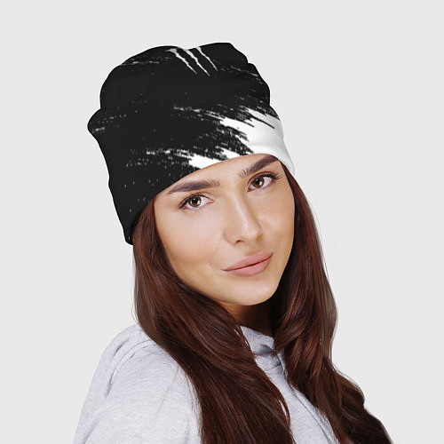 Шапка Monster energy краски штрихи белые / 3D-принт – фото 2