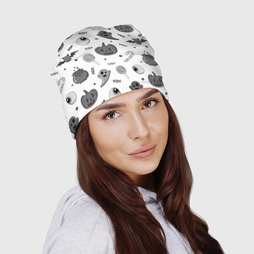 Шапка Halloween grey and white / 3D-принт – фото 2