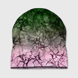 Шапка Абстракция - green pink gradient in black web