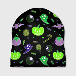 Шапка Halloween black pumpkin pattern