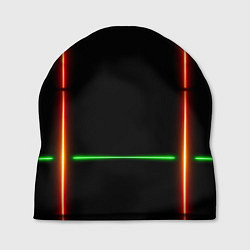 Шапка Color black green orange lines, цвет: 3D-принт
