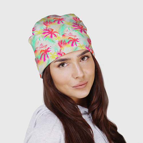 Шапка Palm yellow pink / 3D-принт – фото 2