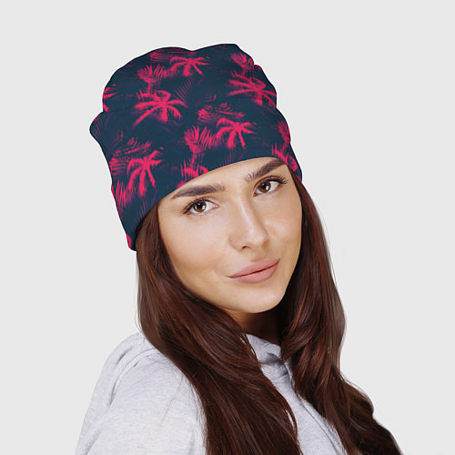 Шапка Palm pink black / 3D-принт – фото 2