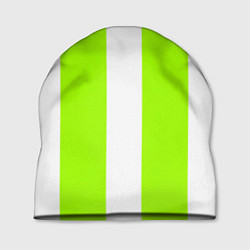 Шапка Color light green white stripes, цвет: 3D-принт
