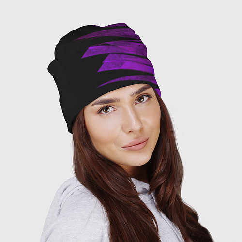 Шапка Color purple black stripes / 3D-принт – фото 2