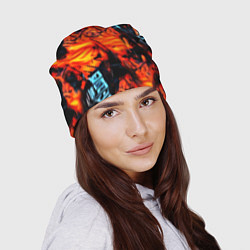 Шапка Абстрактная текстура рыжего пламени, цвет: 3D-принт — фото 2