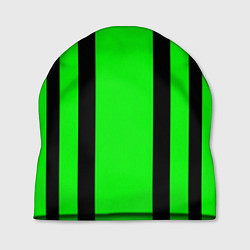Шапка Color black and green stripes, цвет: 3D-принт