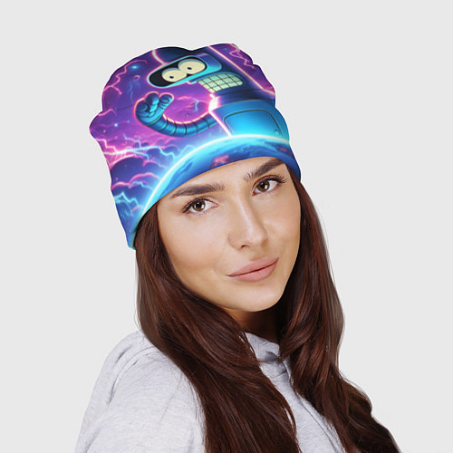 Шапка Bender in neon space - cartoon Futurama / 3D-принт – фото 2