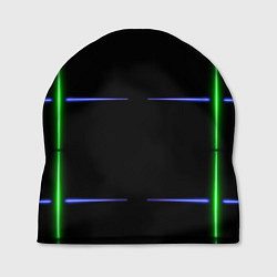 Шапка Color black green purple stripes