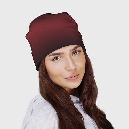 Шапка Градиент темно-бордовый / 3D-принт – фото 2