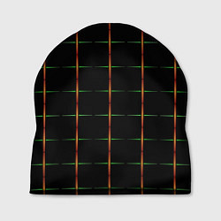Шапка Color black orange green crosses, цвет: 3D-принт